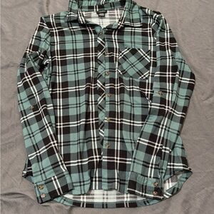 Black and Green Plaid Women’s Casual Shirt